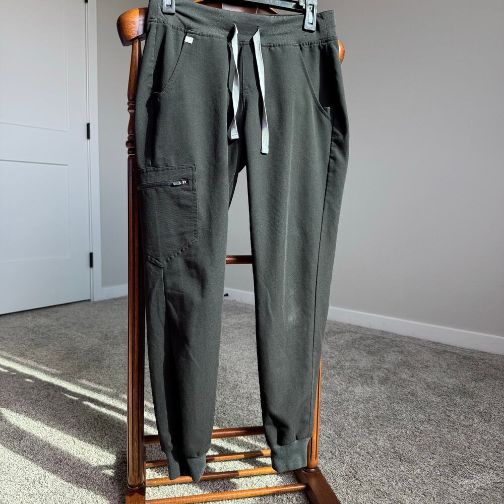 FIGS Technical Collection Women’s Jogger Scrub Pants XS Black Drawstring Stretch